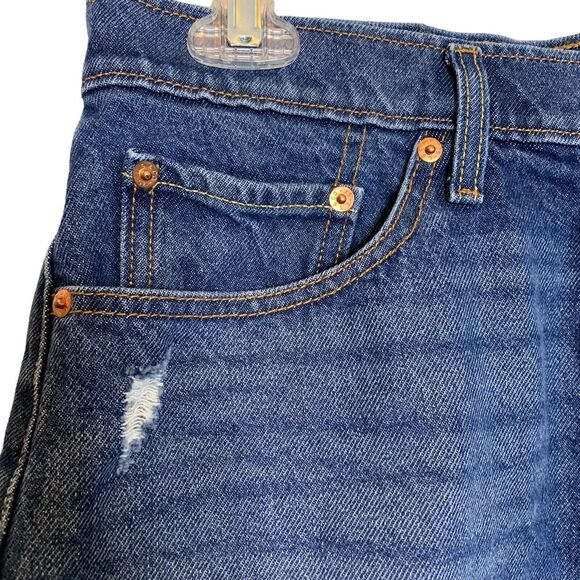 Levis Skirt Womens 30 High Rise Denim Distressed Deconstructed 5 Pocket Mini - Picture 3 of 12